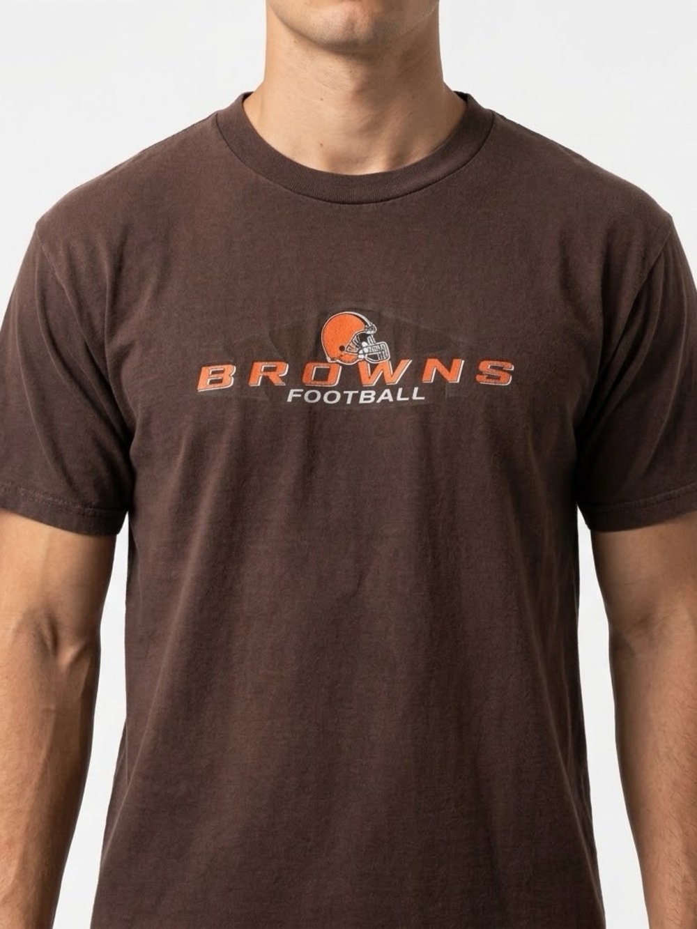 Vintage CLE Browns Shirt Lee Sport Embroidered T-Shirt Brown Adult Medium 90s